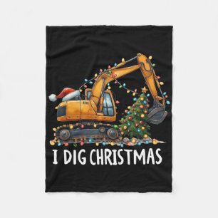 Ich mag Weihnachten Bagger Bauwagen Grabber Fleecedecke