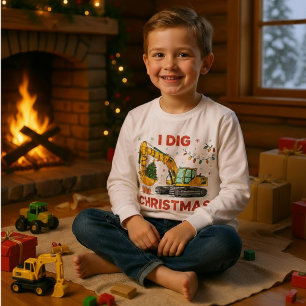 Ich mag Weihnachten Süßer Bagger Baumlichter Kinde