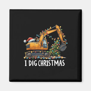 Ich mag Weihnachtsbagger Baustellen LKW Diggi Magnet