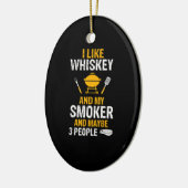 Ich mag Whiskey Mein Raucher 3 Leute Frohsinn GRIL Keramik Ornament (Links)