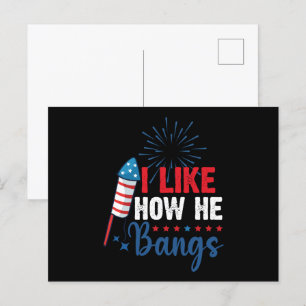 Ich mag, wie er das patriotische 4. Juli-Paar bums Postkarte