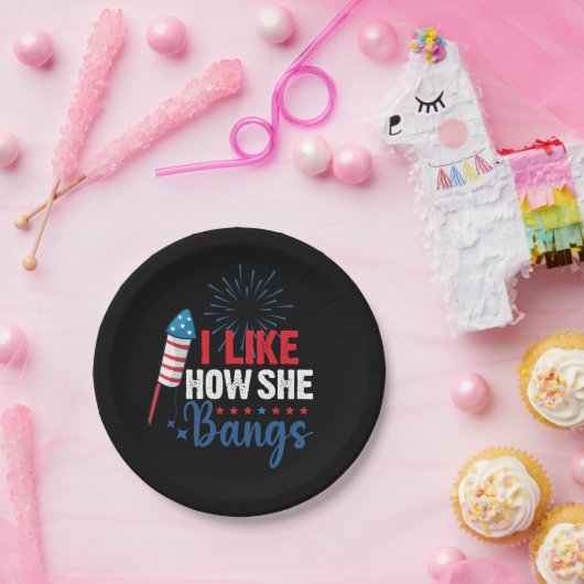 Ich mag, wie sie Bangs Patriotic 4. Juli Paar Pappteller (Party)