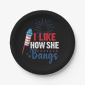 Ich mag, wie sie Bangs Patriotic 4. Juli Paar Pappteller (Vorderseite)
