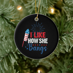 Ich mag, wie sie den patriotischen 4. Juli-Cousin  Keramik Ornament
