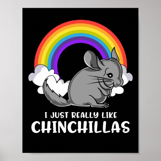 Ich mag wirklich Chinchillas Niedlichen Haustier Poster (Vorne)