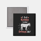 Ich mag wirklich Donkeys Magnet (Vorderseite/Rückseite)