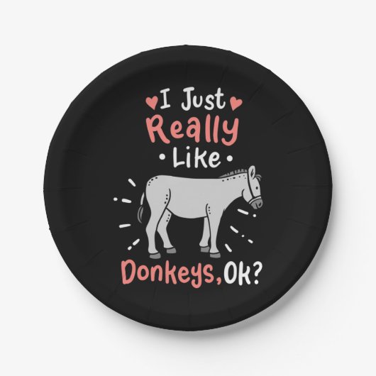 Ich mag wirklich Donkeys Pappteller (Vorderseite)