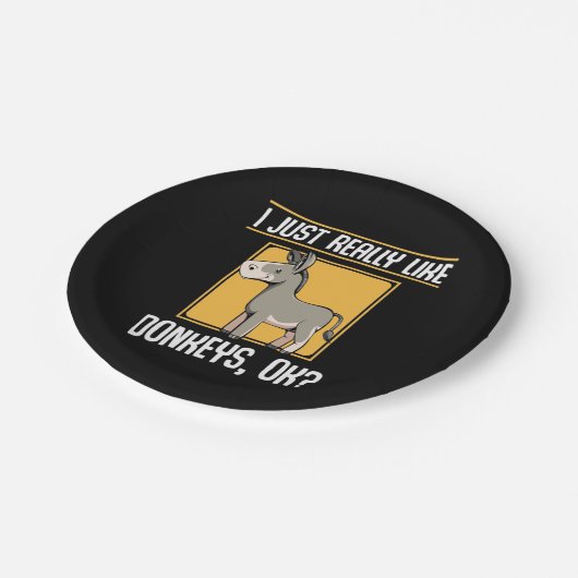 Ich mag wirklich Donkeys Pappteller (Schrägansicht)