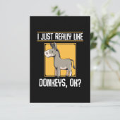Ich mag wirklich Donkeys RSVP Karte (Stehend Vorderseite)