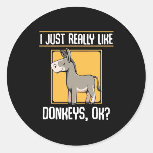 Ich mag wirklich Donkeys Runder Aufkleber
