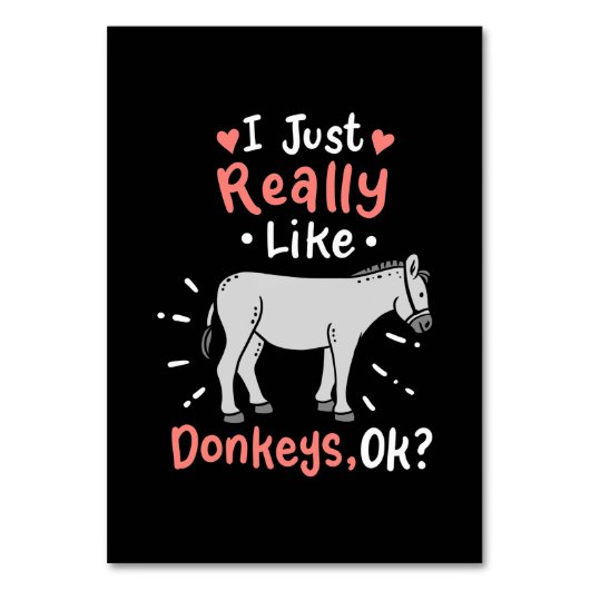 Ich mag wirklich Donkeys Tischnummer (Vorderseite)