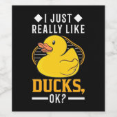 Ich mag wirklich Enten Weinetikett (Einzelnes Label)