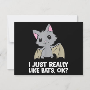Ich mag wirklich Fledermäuse, okay, lustiger Bat L Dankeskarte