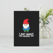 Ich mag wirklich Gnomes, Ok Garden Gnome Einladung (Stehend Vorderseite)