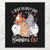 Ich mag wirklich Kaninchen Weinetikett (Einzelnes Label)