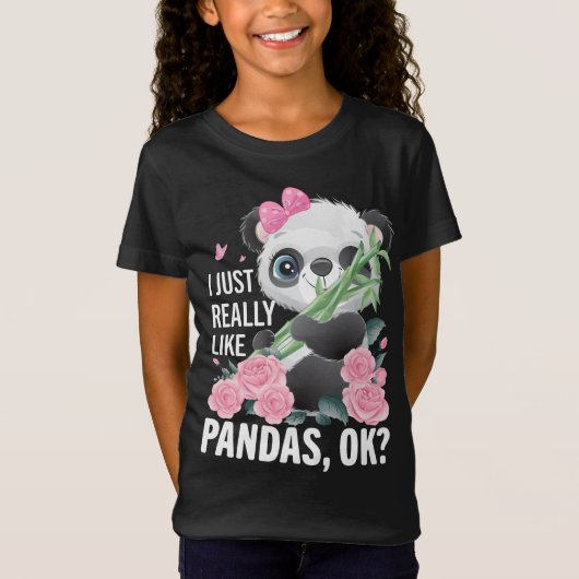 Ich mag wirklich Panda, niedliches Panda-Design T-Shirt (Vorderseite)