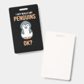 Ich mag wirklich Pinguin Ausweis (Vorder- & Rückseite)