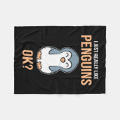 Ich mag wirklich Pinguin Fleecedecke (Vorderseite (Horizontal))