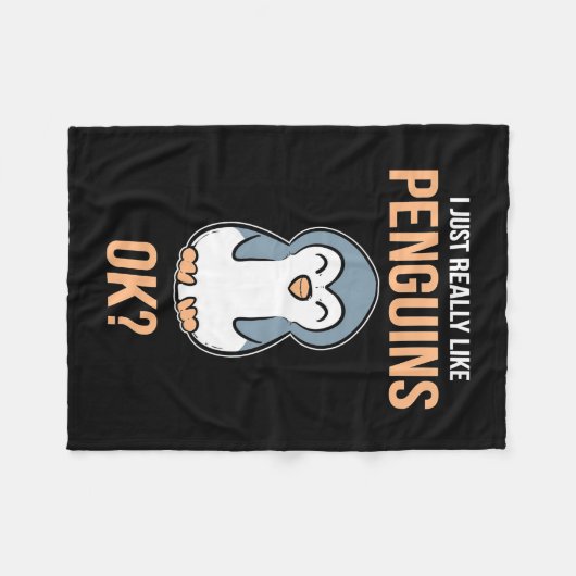 Ich mag wirklich Pinguin Fleecedecke (Vorderseite (Horizontal))