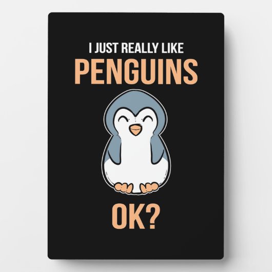 Ich mag wirklich Pinguin Fotoplatte (Vorderseite)