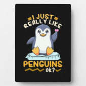 Ich mag wirklich Pinguine Fotoplatte (Vorderseite)