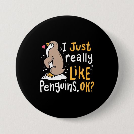 Ich mag wirklich Pinguine, ok Button (Vorderseite)