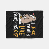 Ich mag wirklich Pinguine, ok Fleecedecke (Vorderseite (Horizontal))