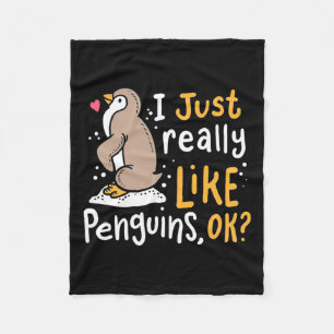 Ich mag wirklich Pinguine, ok Fleecedecke