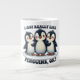 Ich mag wirklich Pinguine OK? Jumbo-Tasse