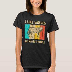 Ich mag Wölfe und vielleicht 3 Leute Vintag Niedli T-Shirt