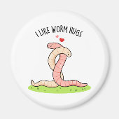 Ich mag Wurmhugs Funny Warm Worm Puff Magnet (Vorne)