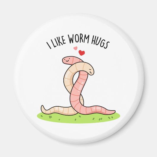 Ich mag Wurmhugs Funny Warm Worm Puff Magnet (Vorne)