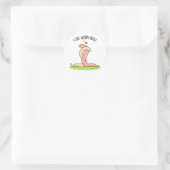 Ich mag Wurmhugs Funny Warm Worm Puff Runder Aufkleber (Tasche)