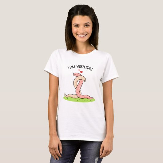 Ich mag Wurmhugs Funny Warm Worm Puff T-Shirt (Vorne ganz)