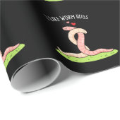 Ich mag Wurmhugs Funny Warm Worm Pun Dark BG Geschenkpapier (Rolleneckpunkt)