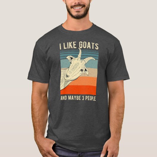 Ich mag Ziegen und vielleicht 3 Leute lustig und N T-Shirt (Vorderseite)