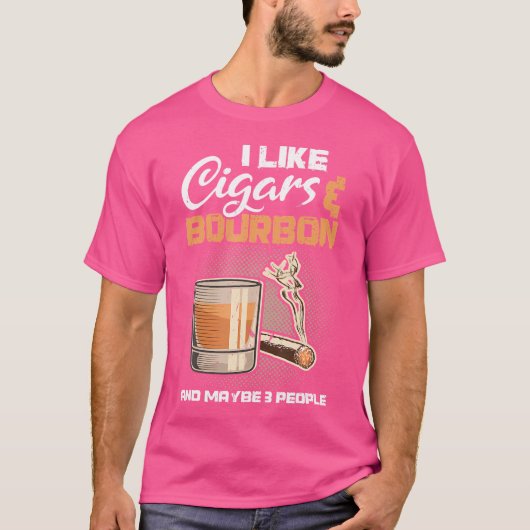 Ich mag Zigarren-Bourbon-Zigarren T-Shirt (Vorderseite)