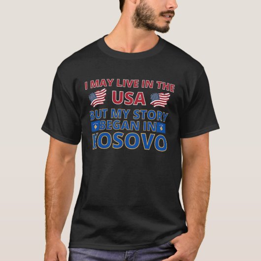 Ich mag zwar in den USA leben, aber meine Geschich T-Shirt (Vorderseite)
