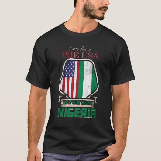Ich mag zwar in den USA leben, aber meine Geschich T-Shirt (Vorderseite)