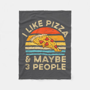 Ich mag Zza und vielleicht 3 Leute Retro Vintage  Fleecedecke