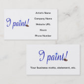 Ich male Kunsthandwerkskarten Visitenkarte (Vorne/Hinten)