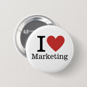 Ich ❤️ Marketing für Mitarbeiter CUSTOM Buttone Button (Vorne & Hinten)
