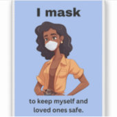 Ich maskiere mich und Lieben Vinyl Aufkleber behal (Vorderseite)