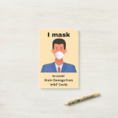Ich maskiere um Hirnschäden zu vermeiden Post-it Klebezettel (Auf Schreibtisch)