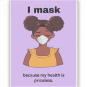 Ich maskiere, weil meine Gesundheit unbezahlbar is Aufkleber (Vorderseite)