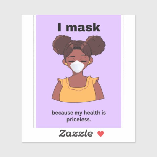 Ich maskiere, weil meine Gesundheit unbezahlbar is Aufkleber (Blatt)