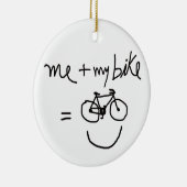 Ich & mein Fahrrad = Glück Keramik Ornament (Rechts)