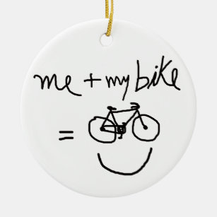 Ich & mein Fahrrad = Glück Keramik Ornament