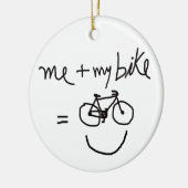Ich & mein Fahrrad = Glück Keramik Ornament (Links)