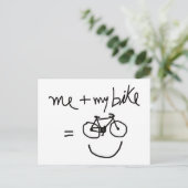 Ich & mein Fahrrad = Glück Postkarte (Stehend Vorderseite)